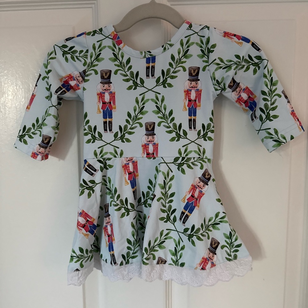 Boots and Bows smocking co Christmas nutcracker dress 6m